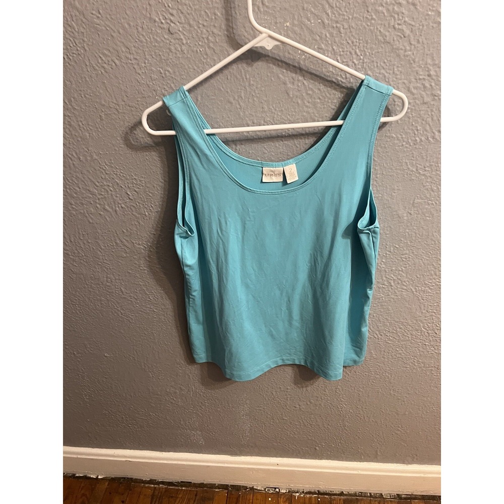 Chicos Shirt‎ Womens 2 BlueSleeveless Stretch Tank Top